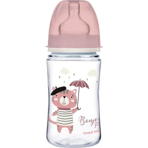 Пляшка для годування Canpol babies антиколікова з широким горлом PP Easy Start Bonjour Paris рожева, 240 мл. (35/232_pin)