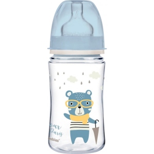 Пляшка для годування Canpol babies антиколікова з широким горлом PP Easy Start Bonjour Paris синя, 240 мл. (35/232_blu)
