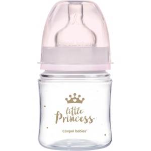 Пляшка для годування Canpol babies aнтиколікова з широким горлом PP Easy Start Royal baby - рожева, 120 мл. (35/233_pin)