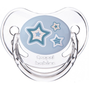 Анатомічна пустушка Canpol babies Newborn baby силіконова 0-6 міс. сині зірки, 1 шт. (22/565_blu)