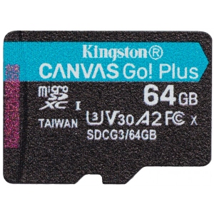 Уцінка - Карта пам'яті Kingston microSDXC 64GB C10 UHS-I U3 A2 Canvas Go Plus (SDCG3/64GBSP)