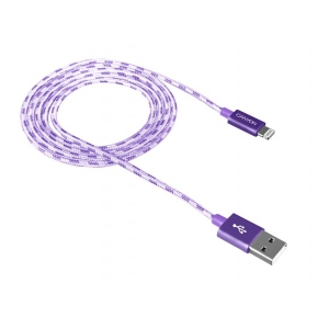 Кабель синхронізації даних Canyon Lightning USB for Apple 1m Purple (CNE-CFI3P)