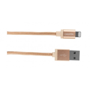 Кабель синхронізації даних Canyon USB - Lightning 1m Golden (CNS-MFIC3GO)