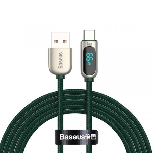Кабель синхронізації даних Baseus Display Fast Charging Data Cable USB to Type-C 66W 1m Green (CASX020006)