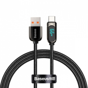 Кабель синхронізації даних Baseus Display Fast Charging Data Cable USB to Type-C 66W 2m Black (CASX020101)