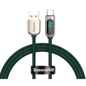 Кабель синхронізації даних Baseus Display Fast Charging Data Cable USB to Type-C 66W 2m Green (CASX020106)