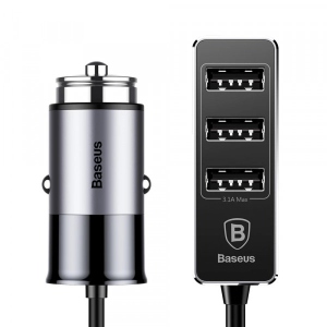 Автомобільний зарядний пристрій Baseus Enjoy Together Four Interfaces Output Patulous Car Charger 5.5A Dark Grey (CCTON-0G)