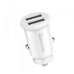 Автомобільний зарядний пристрій Baseus Small Rice Grain 3.1А White (CCALL-ML02)