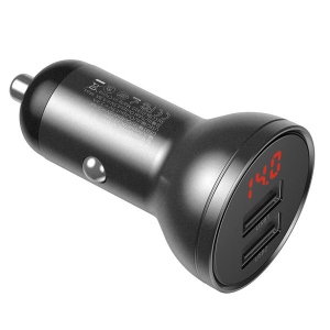 Автомобільний зарядний пристрій Baseus Digital Display Dual USB 4.8A 24W Black (CCBX-0G) в Україні