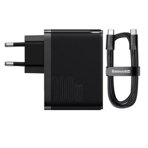 Мережевий зарядний пристрій Baseus GaN3 Pro Fast Charger C+U 100W Black (CCGP090201)