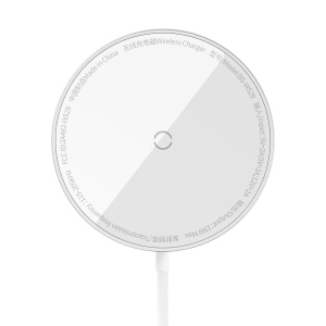 Бездротовий зарядний пристрій Baseus Simple Mini3 Magnetic Wireless Charger 15W Silver (CCJJ040012)