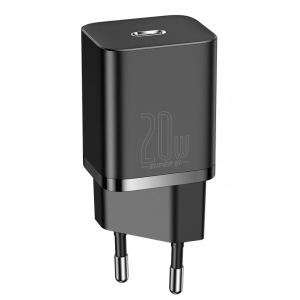 Мережевий зарядний пристрій Baseus 20W Super Si USB-C (CCSUP-B01) Black купити в Україні