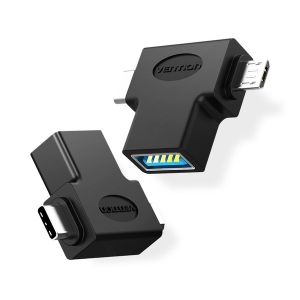 Перехідник аудіо Vention USB 3.1 Type-C / USB 3.0 OTG AF / microUSB BM (CDIB0)