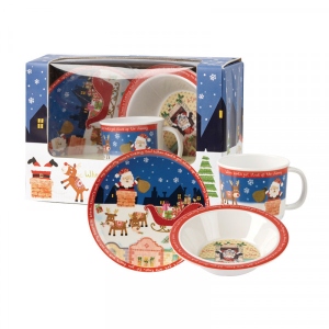 Набір дитячий 3 пр. Churchill Little Rhymes Santa Got Stuck 3 предмета (SANT00081) інтернет-магазин