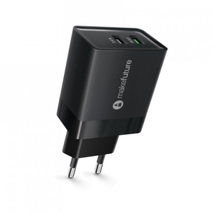 Мережевий зарядний пристрій MakeFuture 18W QC3.0 + 2.4A Black (MCW-32QBK)