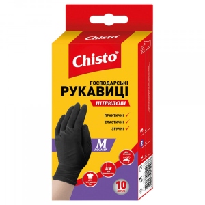 Рукавички нітрілові Chisto M 10 шт. (4823098413660) Київ