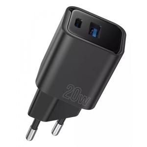 Мережевий зарядний пристрій Proove Silicone Power Plus 20W (Type-C + USB) Black