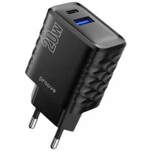 Мережевий зарядний пристрій Proove Speed Surge 20W USB + Type-C Black (577420001)