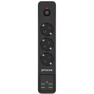 Мережевий фільтр Proove Power Strip P-03 3 розетки + 4 USB + 2 Type-C 2m Black (396830001)