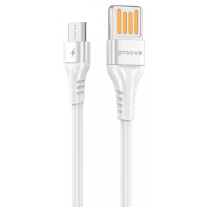 Кабель синхронізації даних Proove Double Way Silicone Micro USB 2.4A 1m White (505070003)
