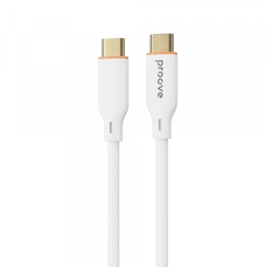Кабель синхронізації даних Proove Jelly Silicone Type-C to Type-C 60W 1m White (492010003)