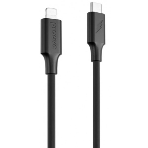 Кабель синхронізації даних Proove Striped Silicone Type-C to Lightning 1m Black (577240001)