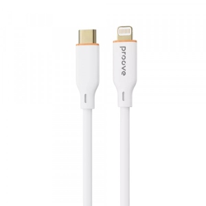 Кабель синхронізації даних Proove Jelly Silicone Type-C to Lightning 27W 1m White (492000003)