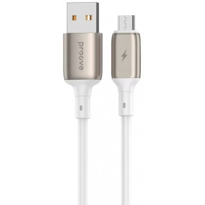 Кабель синхронізації даних Proove Flex Metal Micro USB 2.4A 1m White (505020003)