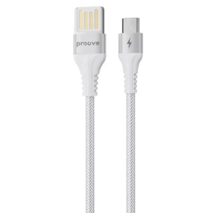 Кабель синхронізації даних Proove Double Way Weft Micro USB 2.4A 1m White (508770003)