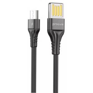 Кабель синхронізації даних Proove Double Way Silicone Micro USB 2.4A 1m Black (505070001)