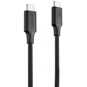 Кабель синхронізації даних Proove Striped Silicone Type-C to Type-C 60W 1m Black (577230001)
