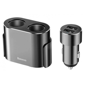 Автомобільний зарядний пристрій Baseus High Efficiency One to Two Cigarette Lighter Black (CRDYQ-01)