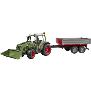 Наземна будівельна техніка BRUDER Трактор Fendt Vario 211 з переднім навантажувачем та причепом (40987)