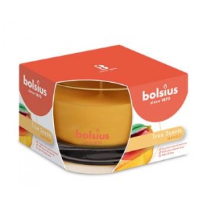 Свічка скло Bolsius ароматична True scents 63/90 Манго