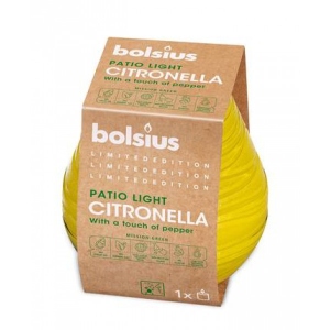 Свічка скло Bolsius Divine Earth Patiolight 94/91мм Citronella з перцем