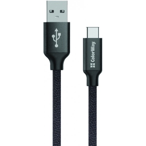 Кабель синхронізації даних Colorway USB-USB Type-C 1m Black (CW-CBUC003-BK)