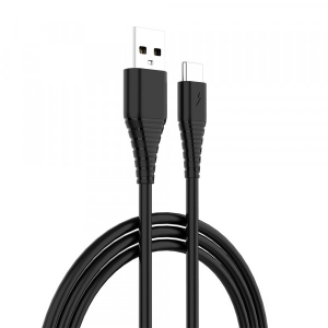 Кабель синхронізації даних Colorway USB-USB Type-C (PVC) 2.4А 1m Black (CW-CBUC026-BK)