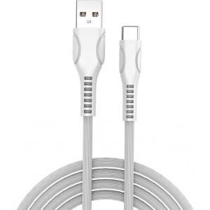 Кабель синхронізації даних Colorway USB-USB Type-C (line-drawing) 2.4А 1m White (CW-CBUC029-WH)