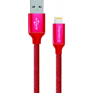 Кабель синхронізації даних Colorway USB-Lihgtning 1m Red (CW-CBUL004-RD)