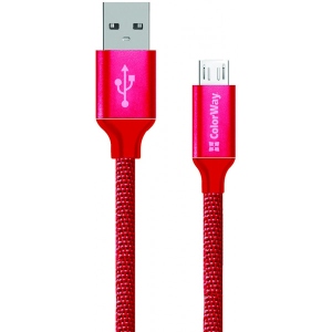 Кабель синхронізації даних Colorway USB-MicroUSB 1m Red (CW-CBUM002-RD)