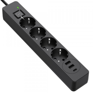 Мережевий фільтр Colorway 4 роз. 2xUSB-A + 1 Type-C Black 2m (CW-CHE432PDB) порівняти ціни