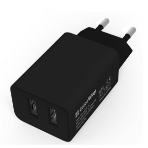 Мережевий зарядний пристрій Colorway 2USB 2.1A Black (CW-CHS015-BK)