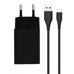Мережевий зарядний пристрій Colorway 1USB Quick Charge 3.0 18W Black+ cable micro USB (CW-CHS013QCM-BK)