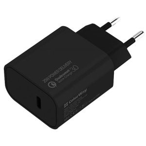 Мережевий зарядний пристрій Colorway 1USB Type-C PDx3A Black (CW-CHS026PD-BK)
