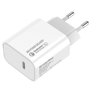 Мережевий зарядний пристрій Colorway 1USB Type-C PDx3A White (CW-CHS026PD-WT)