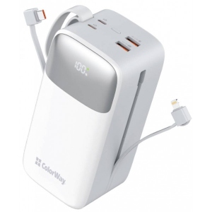 Батарея мобільна Colorway 50 000 mAh Powerful USB QC3.0 + USB-C Power Delivery 22.5W White (CW-PB500LPA4WT-PDD)