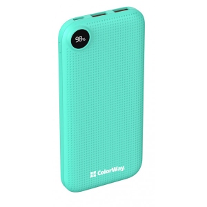 Батарея мобільна Colorway Power Bank 10 000 mAh Green (CW-PB100LPH2GR-D)