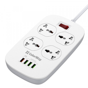 Мережевий фільтр Colorway 4 розетки/4USB White (CW-CHU44QW)