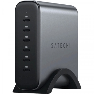 Бездротовий зарядний пристрій Satechi 200W USB-C 6-Port PD GaN Charger Space Gray (ST-C200GM-EU)