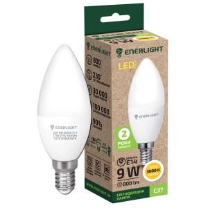 Лампочка світлодіодна Enerlight С37 9Вт 3000K E14